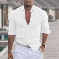 Olvoria | Camisa de Lino para Hombre con Cuello Abierto