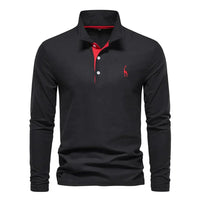 Olvoria | Polo de manga larga para hombre con logo bordado