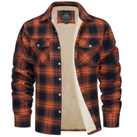 Olvoria | Chaqueta camisa de franela a cuadros para hombre con forro