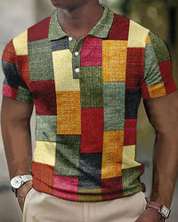 Olvoria | Polo para hombre con estampado a cuadros