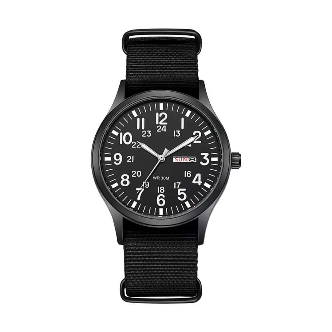 Olvoria | Men's Robust Outdoor Watch – Waterproof Military Style in Stainless Steel
