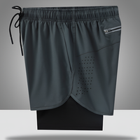 Olvoria | Pantalones cortos para correr para hombre con bolsillo con cremallera