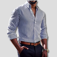Olvoria | Camisa de vestir de rayas para hombre con botones
