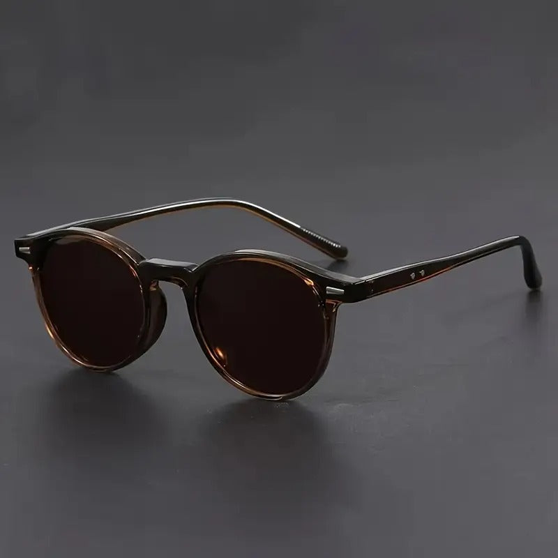 Olvoria | Men's Sunglasses RetroView – Round Tortoise Shell Glasses with Lightweight Frame