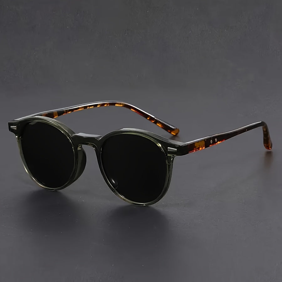Olvoria | Men's Sunglasses RetroView – Round Tortoise Shell Glasses with Lightweight Frame