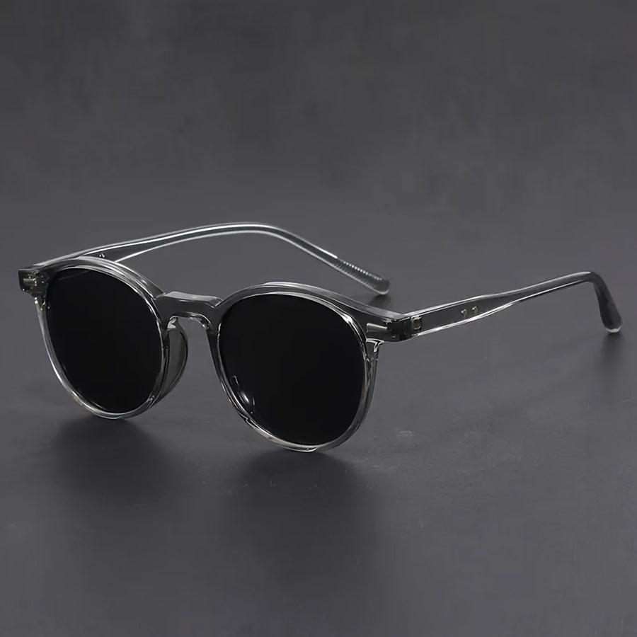 Olvoria | Men's Sunglasses RetroView – Round Tortoiseshell Glasses with Light Frame
