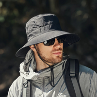 Olvoria | Sombrero tipo bucket de ala ancha para hombre con correa para la barbilla