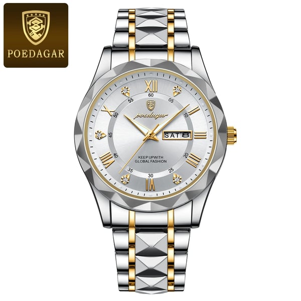 Olvoria Model 615 | Luxury Men's Watch | Japanese MIYOTA Quartz Movement | 316L Stainless Steel Case | Hardlex Crystal Glass | 3 ATM Waterproof | Luminous Indices & Date