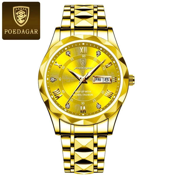 Olvoria Model 615 | Luxury Men's Watch | Japanese MIYOTA Quartz Movement | 316L Stainless Steel Case | Hardlex Crystal Glass | 3 ATM Waterproof | Luminous Indices & Date