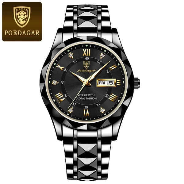 Olvoria Model 615 | Luxury Men's Watch | Japanese MIYOTA Quartz Movement | 316L Stainless Steel Case | Hardlex Crystal Glass | 3 ATM Waterproof | Luminous Indices & Date