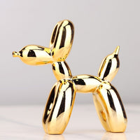 Olvoria – Sculpture moderne de chien ballon à surface métallique