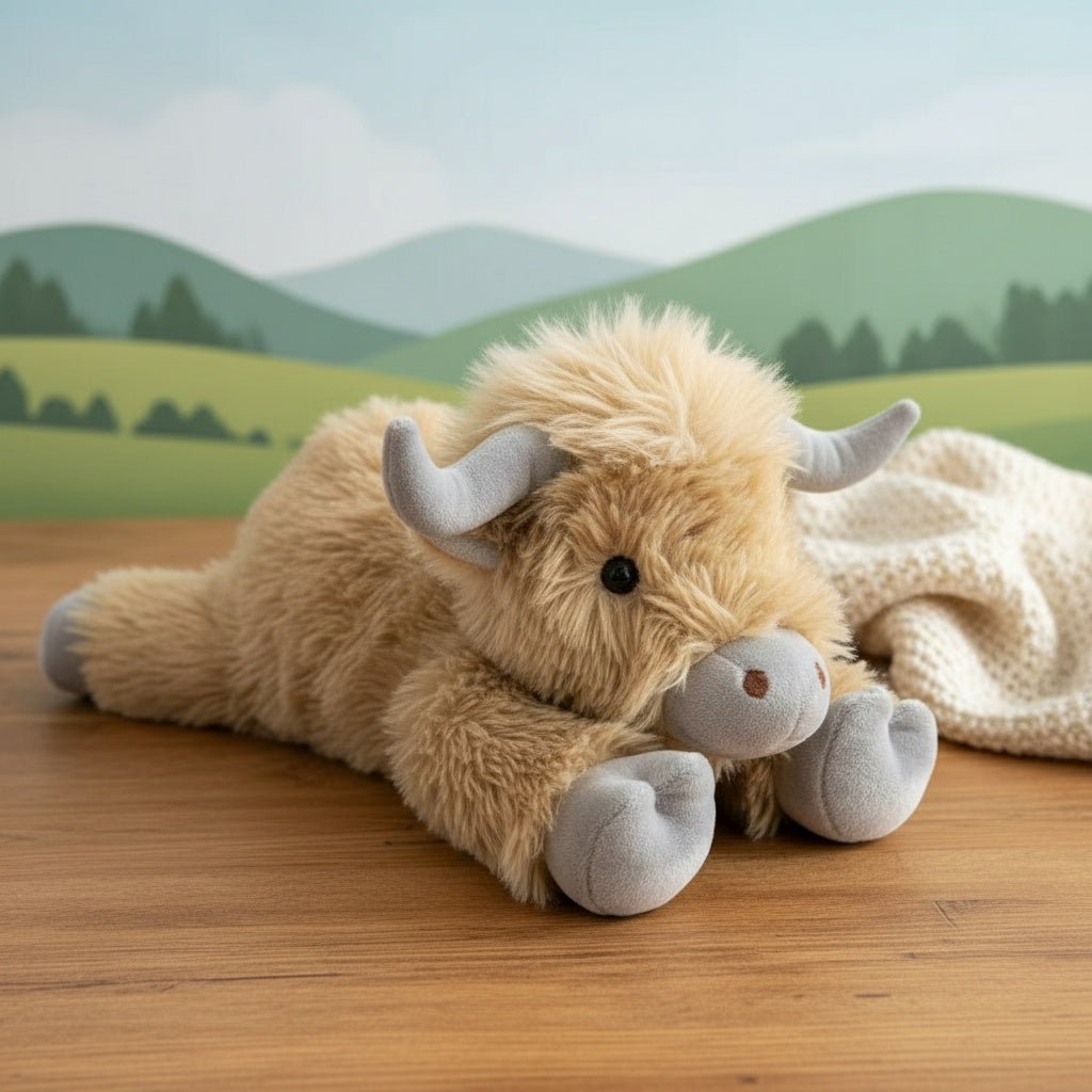 Olvoria | MOOLETTE – Lovable Highland Cow Plush with Cozy, Huggable Design