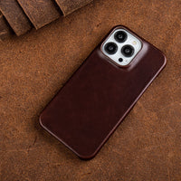 Olvoria | Funda para iPhone de cuero genuino con cera de aceite