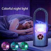 Olvoria | Ventilador portátil sin aspas con luz nocturna LED colorida