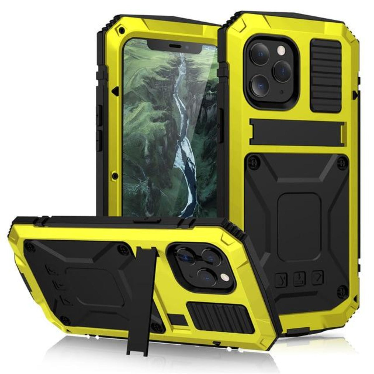 Olvoria | Protective Shockproof Tempered Glass Metal Case for iPhone