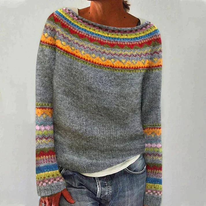 Olvoria Pullover with Long Sleeves and Print