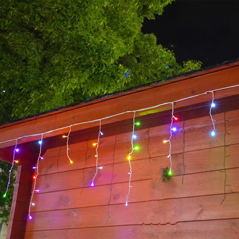 Olvoria | Quntis 50m LED Icicle Light String | IP44 Weatherproof | 36V Low Voltage | 500+ LEDs | Icicle Waterfall Effect | Warm White