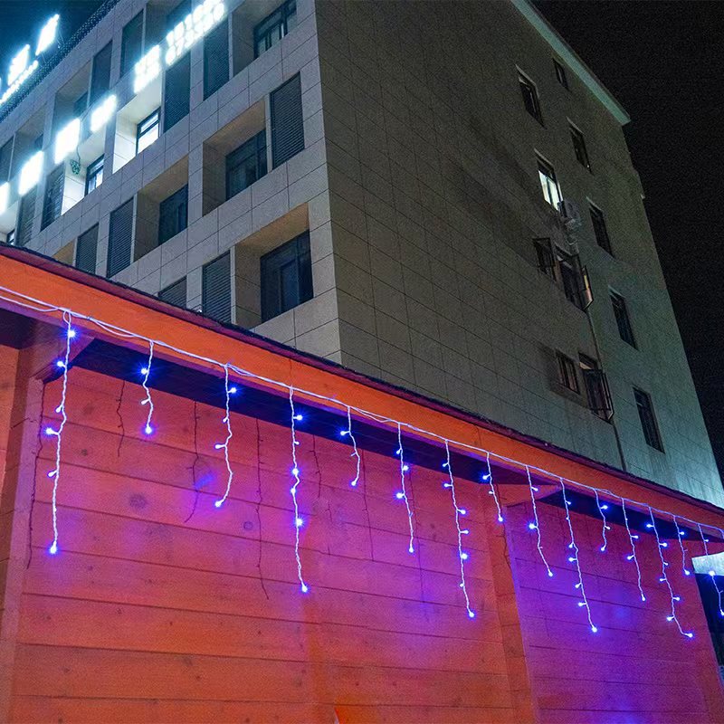 Olvoria | Quntis 50m LED Icicle Light String | IP44 Weatherproof | 36V Low Voltage | 500+ LEDs | Icicle Waterfall Effect | Warm White