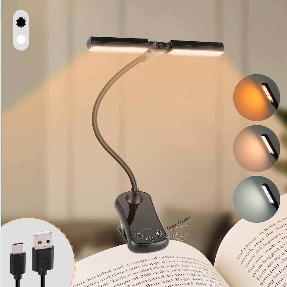 Olvoria | Rechargeable Clip-on Book Light with Dual Lighting