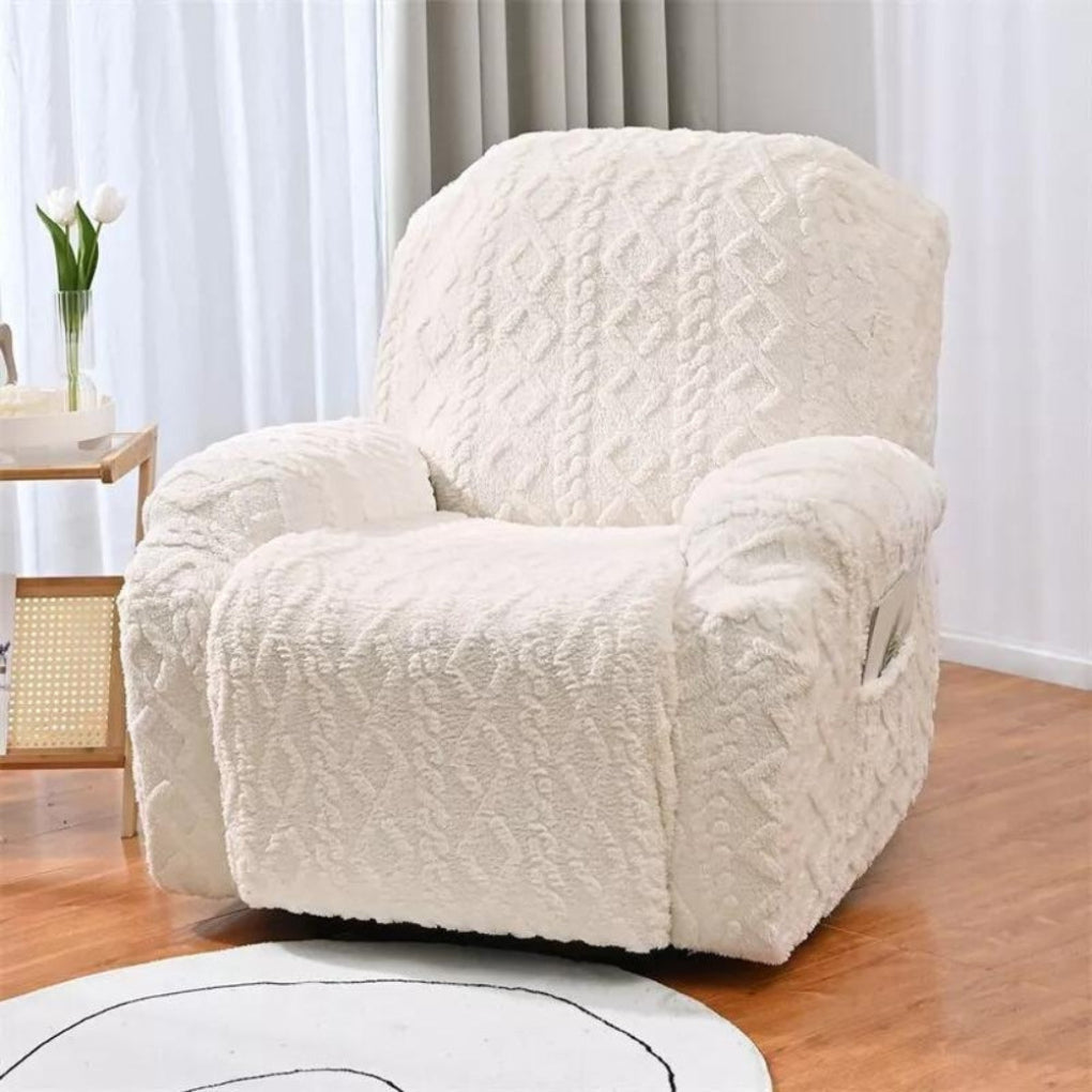 Olvoria | Recliner Chair Cover with Cable Knit Texture