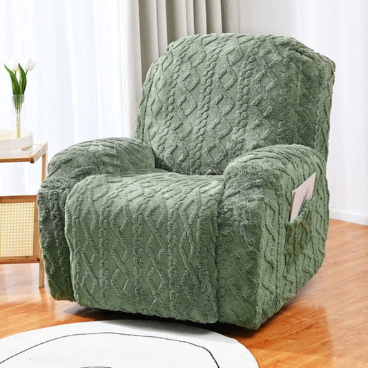 Olvoria | Recliner Chair Cover with Cable Knit Texture