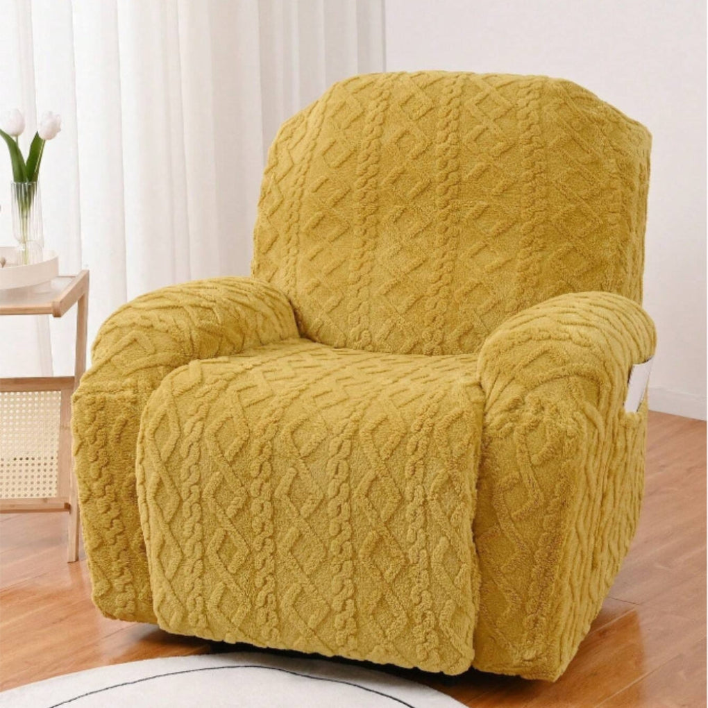 Olvoria | Recliner Chair Cover with Cable Knit Texture