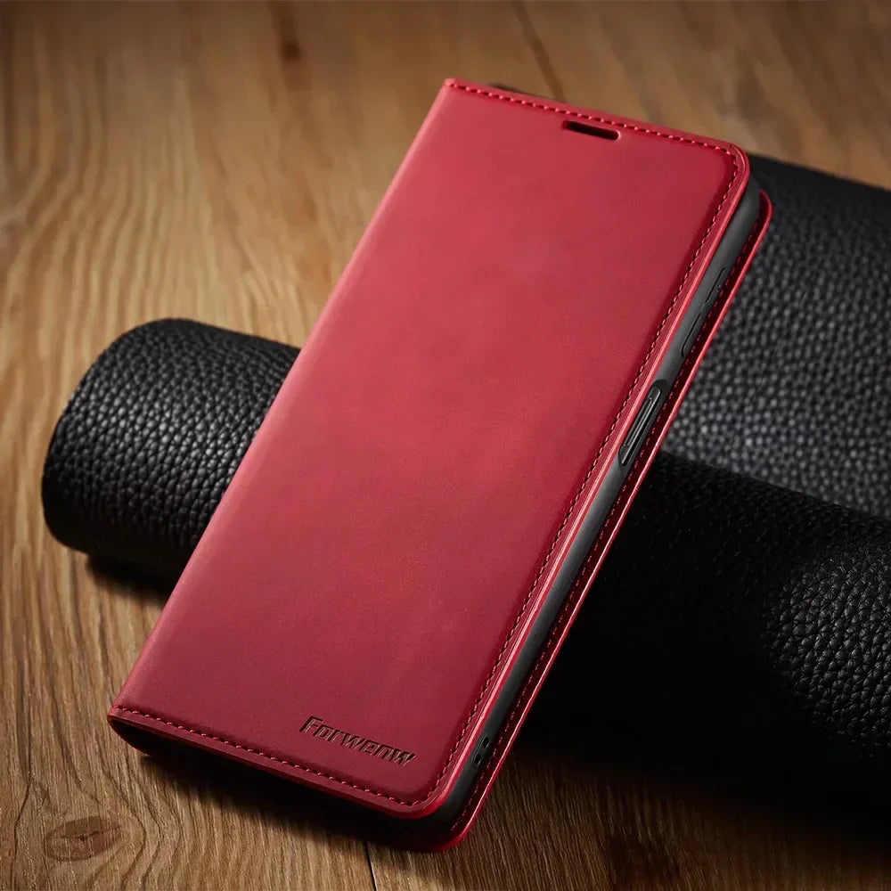 Olvoria Samsung Case: Magnetic Leather Bag for Stylish Protection