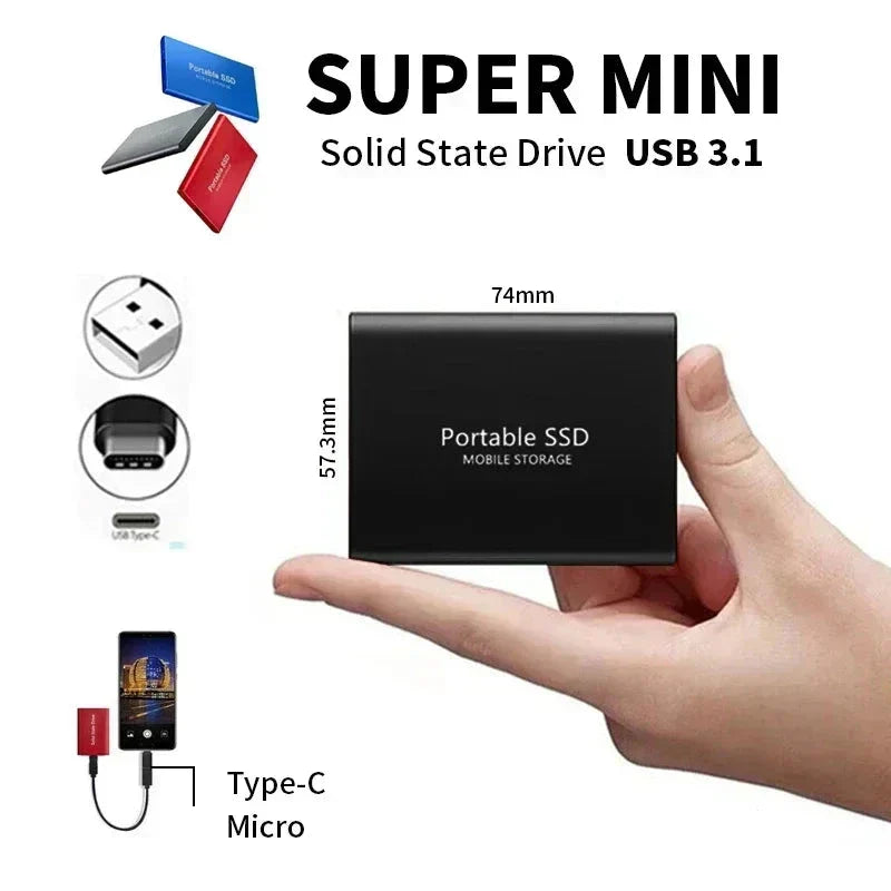 Olvoria | TECHNOLOGY | Super Fast External SSD 128GB | Mini SSD | High-Speed Storage for Laptop and PC