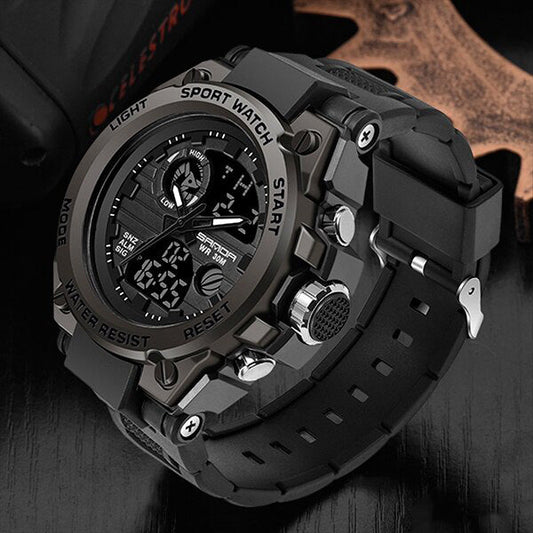 Olvoria | TitanGuard Military Men's Watch – Rugged Multifunctional Analog & Digital Timepiece