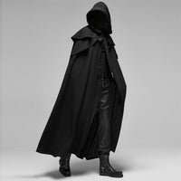 Olvoria | Capa unisex con capucha | Capa gótica de terciopelo | Negra