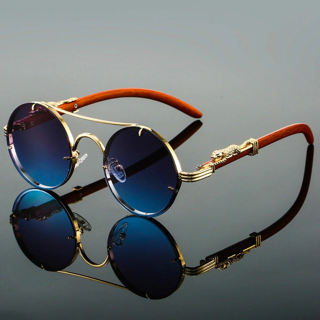 Olvoria | Unisex Round Double Bridge Sunglasses with Double Bridge Detail