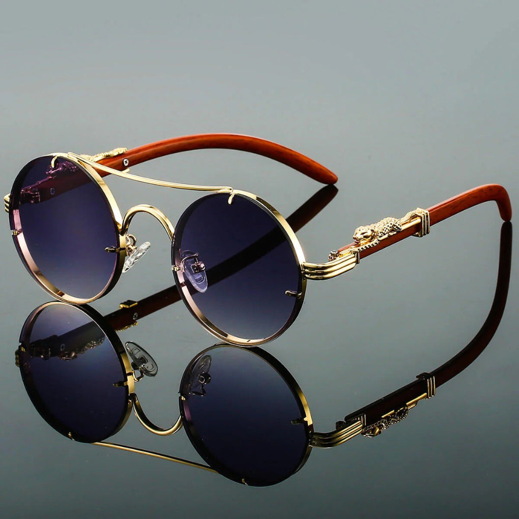 Olvoria | Unisex Round Double Bridge Sunglasses with Double Bridge Detail