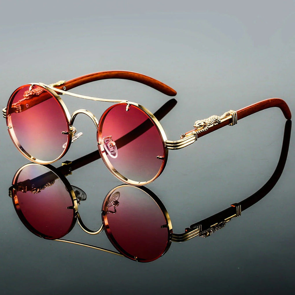 Olvoria | Unisex Round Double Bridge Sunglasses with Double Bridge Detail