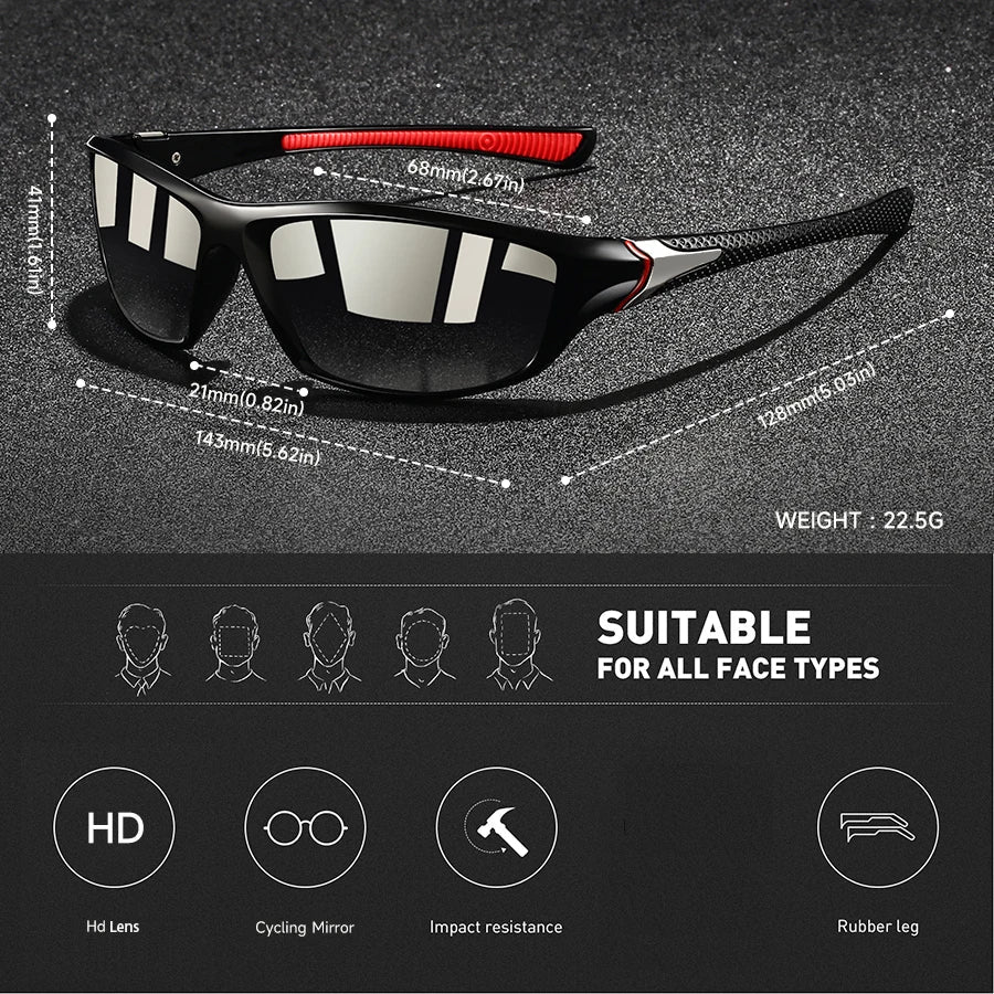 Olvoria | VISIONEDGE – Polaroid Sunglasses with UV400 Protection and Rubber Grip