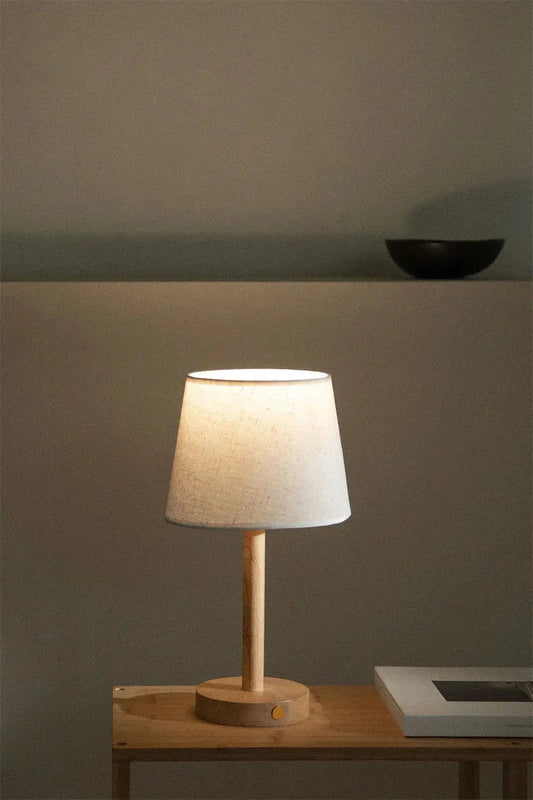 Olvoria | Wireless LED Table Lamp with Wooden Base