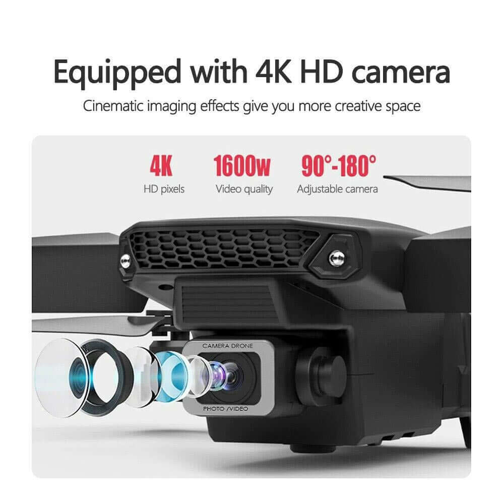 Olvoria | with Camera Black 4K Professional HD Camera WIFI FPV RC Quadcopter Foldable Helicopter