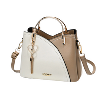 Olvoria | Bolso tipo cubo para mujer - Bolso satchel bicolor