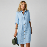 Olvoria | Vestido camisa de mujer con botones al frente