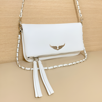 Olvoria | Bolso de hombro con cadena y emblema de ala para mujer