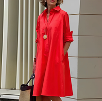 Olvoria | Vestido camisa midi para mujer con cuello y botones