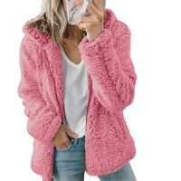 Moda femenina Olvoria | Abrigo elegante de piel de oso teddy: abrigo suave de forro polar con bolsillos y cremallera