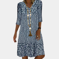 Olvoria | Vestido midi floral con escote en V para mujer