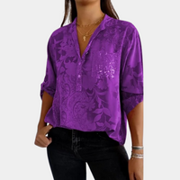 Olvoria | Blusa jacquard para mujer con botones