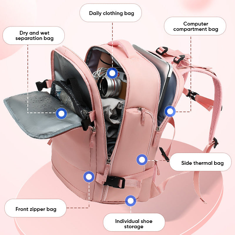 Olvoria | Women's Large Waterproof Travel Backpack