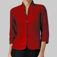 Olvoria | Blusa para mujer con cuello mandarín y botones al frente