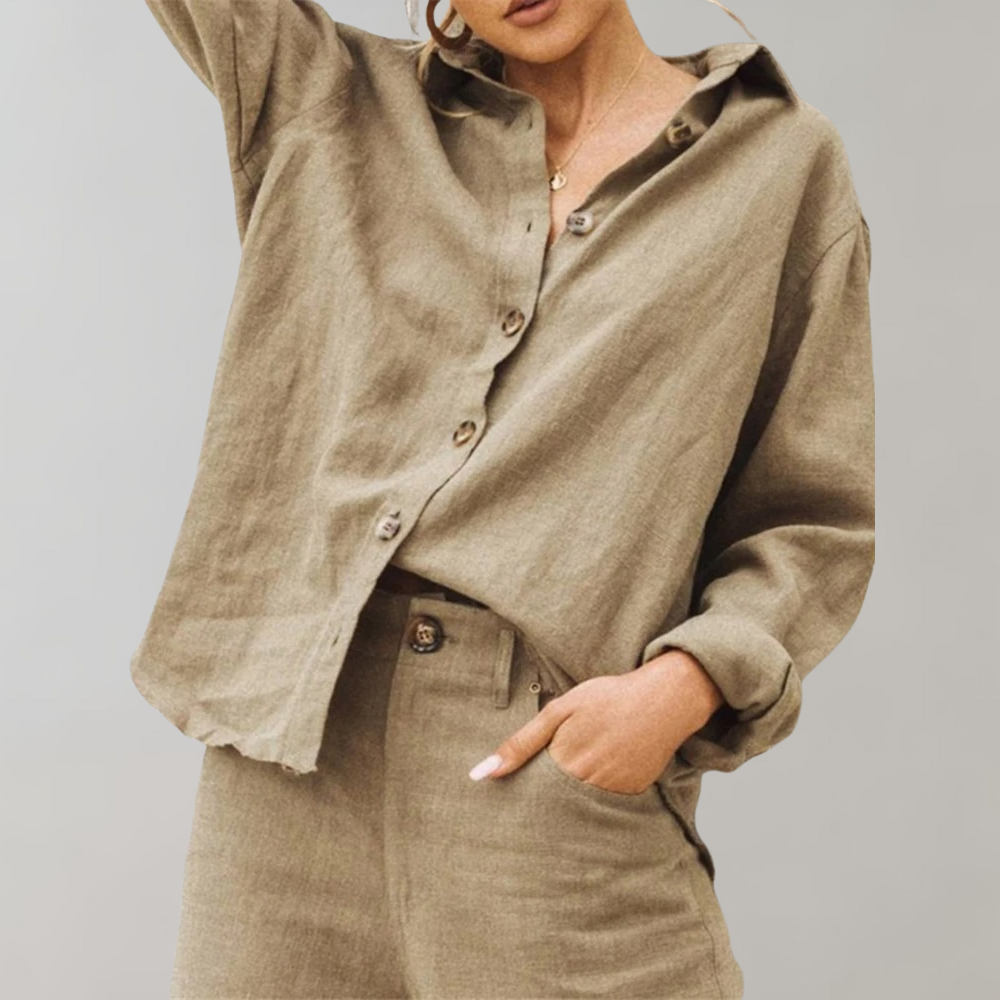 Olvoria | Women's Relaxed Fit Button-Down Shirt