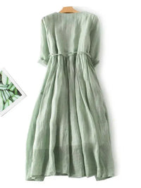 Olvoria | Vestido midi con volantes al frente para mujer
