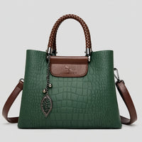 Olvoria | Bolso tote para mujer con relieve de cocodrilo y asa trenzada
