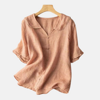 Olvoria | Camisa vintage para mujer con cuello tipo muñeca