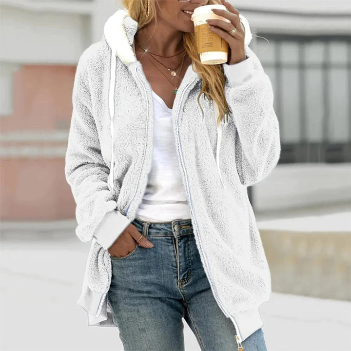 Olvoria | Women's Zip Up Fleece Jacket with Hood